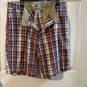 Joseph Abboud Men's Plaid Shorts in Red, Blue, and White